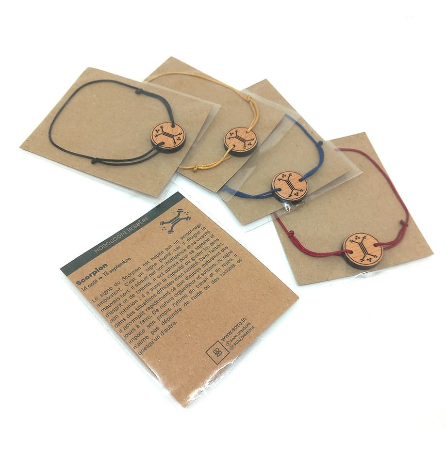 Bracelet horoscope berbère - Scorpion (14 août => 13 septembre ) - artisanat Tunisien fait main | ILEYCOM