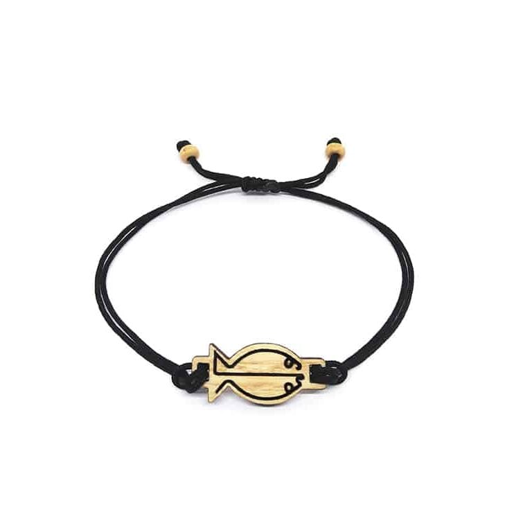 Bracelet Horoscope Poissons – Pendentif en Bois Massif - artisanat Tunisien fait main | ILEYCOM
