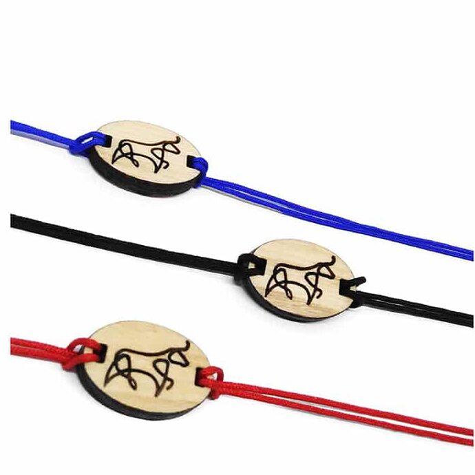 Bracelet Horoscope Taureau – Pendentif en Bois Massif | Bijou Astrologique Artis - artisanat Tunisien fait main | ILEYCOM