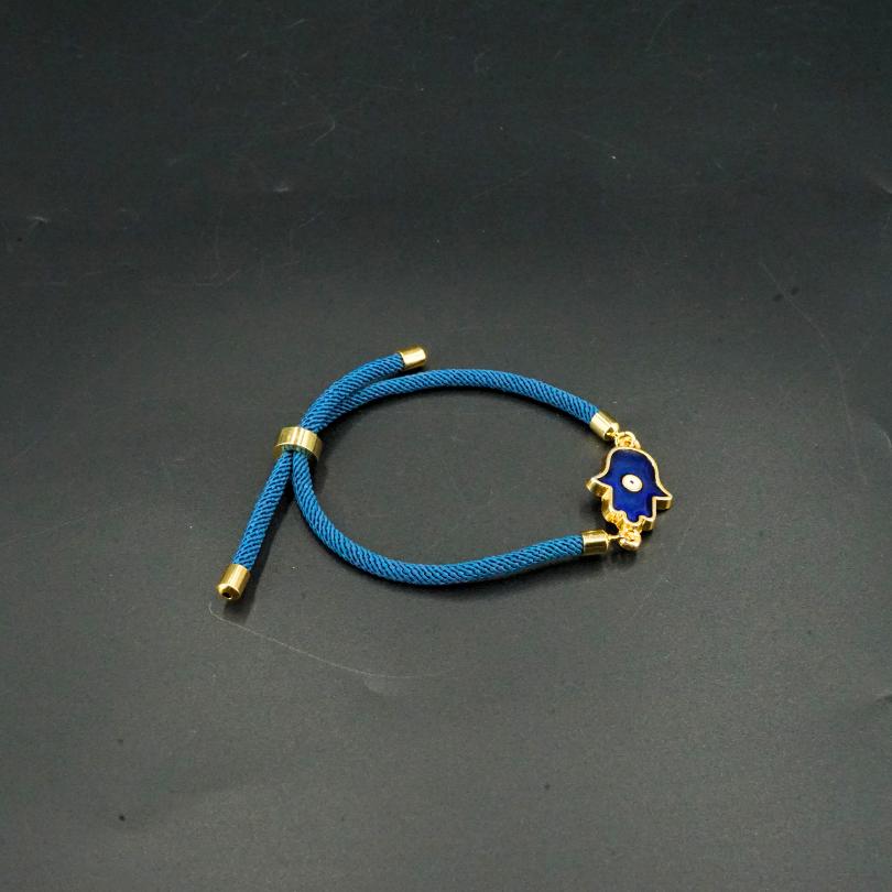 bracelet khomsa en coudre bleu fait main