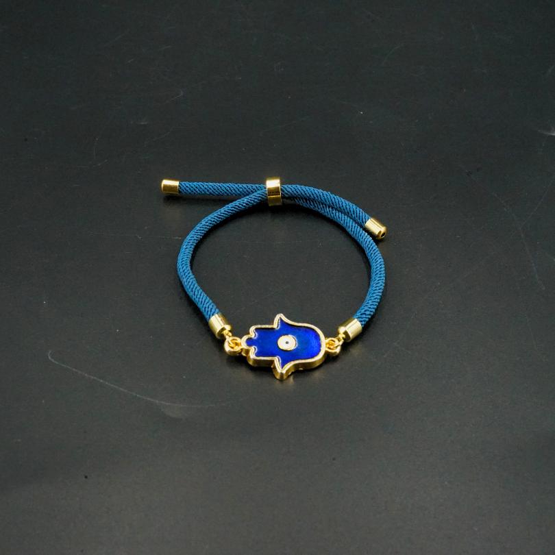 bracelet khomsa en coudre bleu fait main