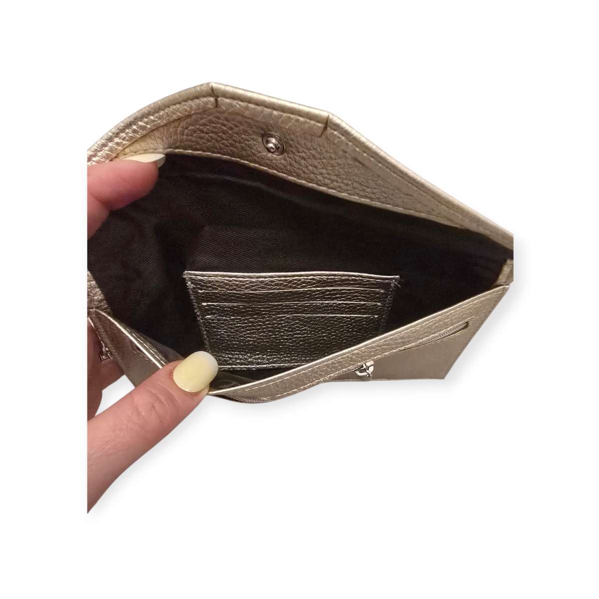 Porte-cartes cuir doré mat fait main