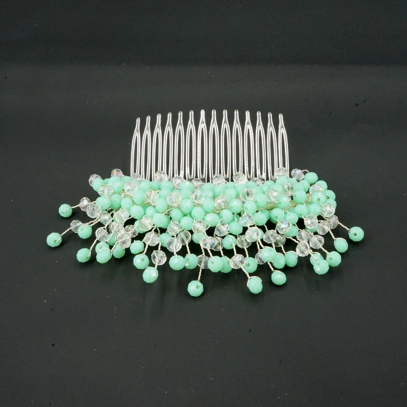 Broche cheveux bleu turquoise , MODÈLE  Peigne en cristal - artisanat Tunisien fait main | ILEYCOM