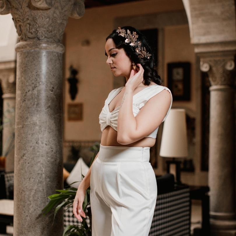 Broche de cheveux décoratif de mariage en or, peigne à cheveux en cristal et en  - artisanat Tunisien fait main | ILEYCOM