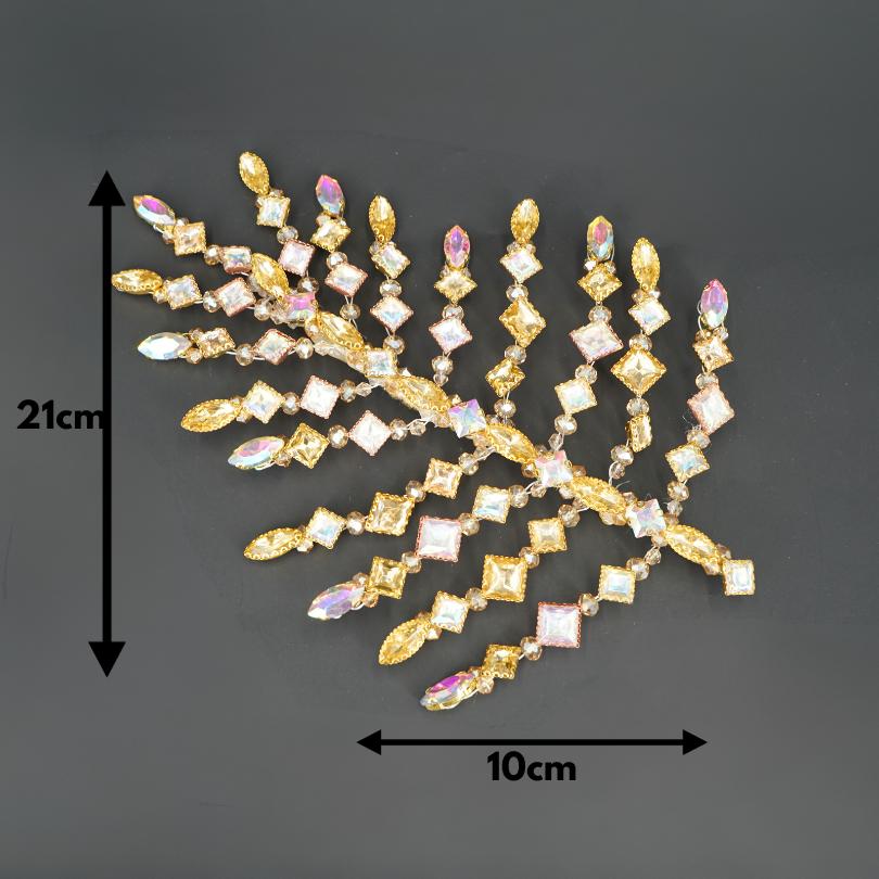 Broche dorée en perle, et cristal de mariage vigne de cheveux de mariée, pièce d - artisanat Tunisien fait main | ILEYCOM