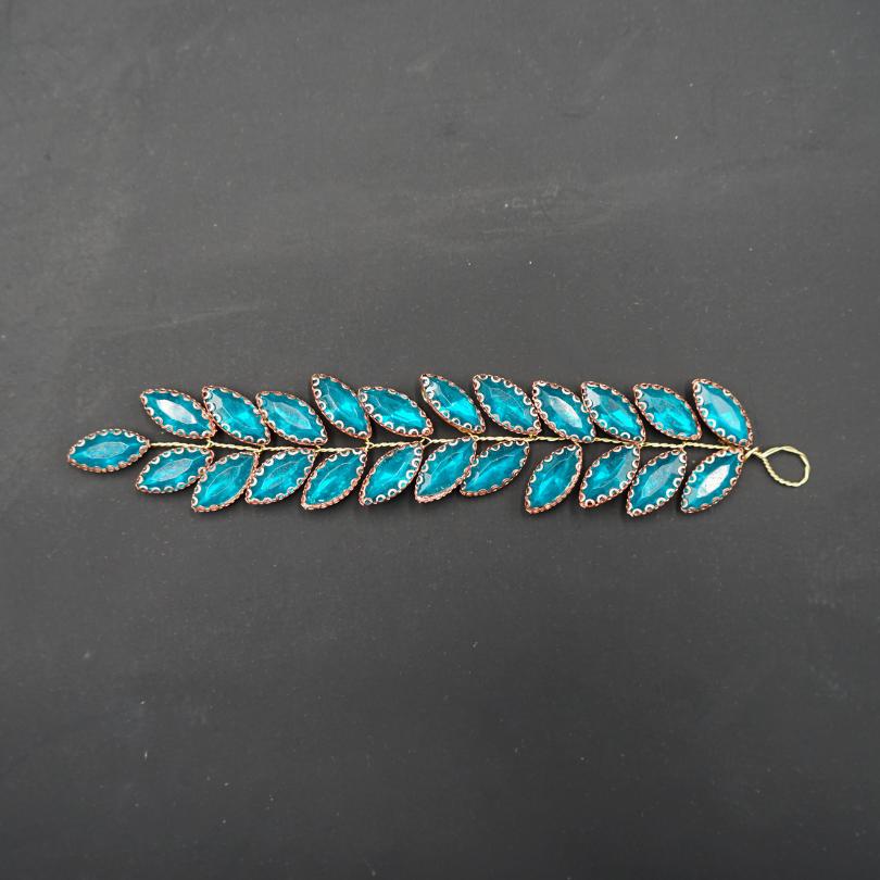 Broche en cristal bleu, Vigne de cheveux mariage bleu, bijoux de cheveux bleu, p - artisanat Tunisien fait main | ILEYCOM