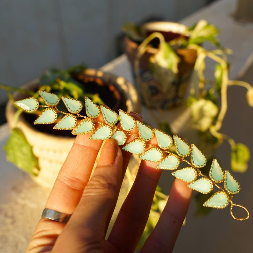 Broche en cristal bleu, Vigne de cheveux mariage bleu, bijoux de cheveux bleu, p - artisanat Tunisien fait main | ILEYCOM