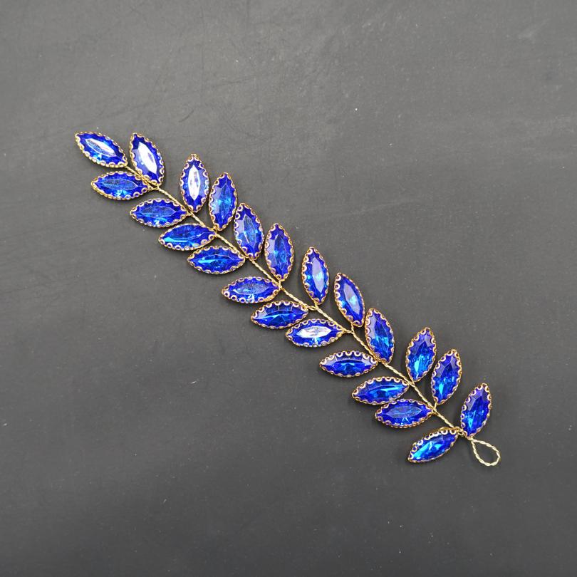 Broche en cristal bleu, Vigne de cheveux mariage bleu, bijoux de cheveux bleu, p - artisanat Tunisien fait main | ILEYCOM