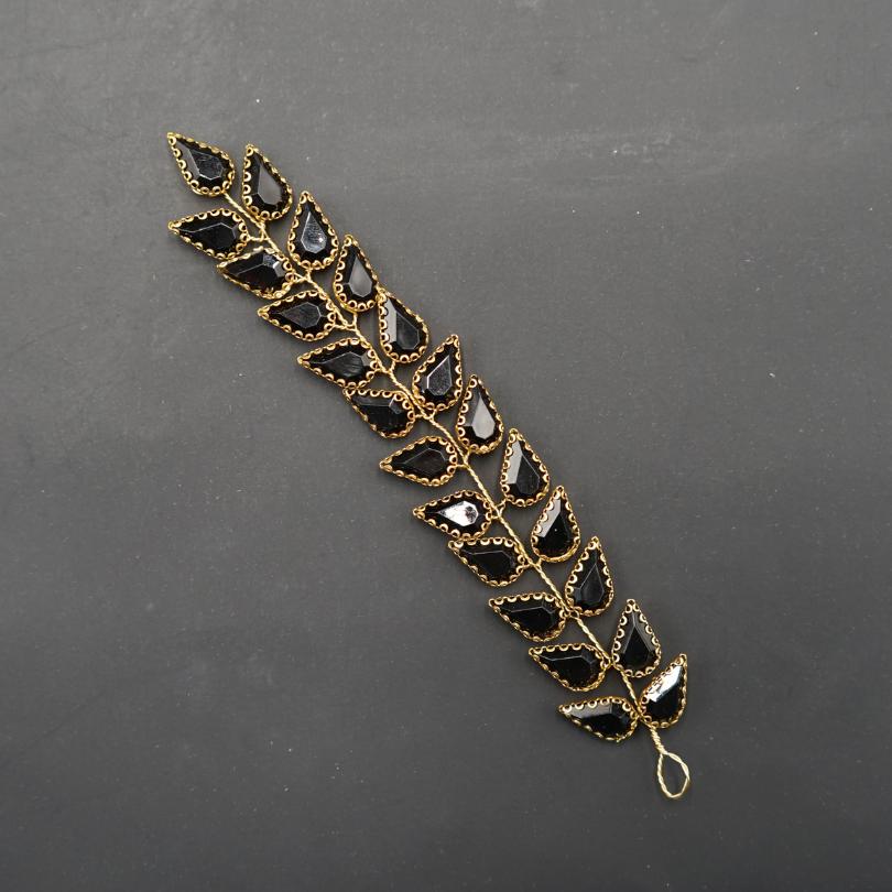 Broche en cristal noir , Vigne de cheveux mariage noir , bijoux de cheveux noir  - artisanat Tunisien fait main | ILEYCOM