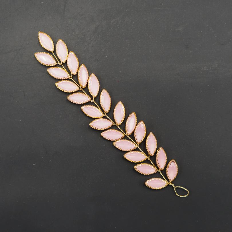 Broche en cristal rose, Vigne de cheveux mariage rose, bijoux de cheveux rose, p - artisanat Tunisien fait main | ILEYCOM