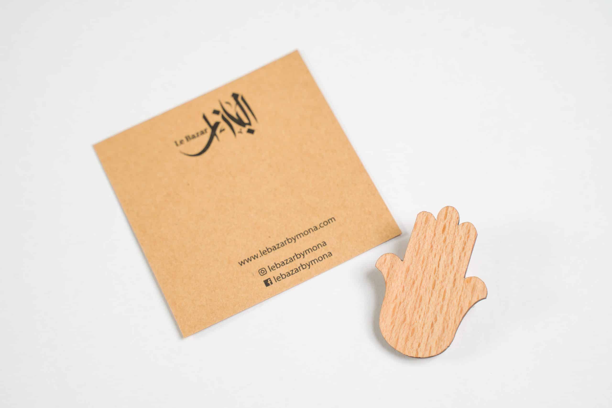 Broches en Bois Gravé avec Symbole Iconique de la Tunisie - artisanat Tunisien fait main | ILEYCOM