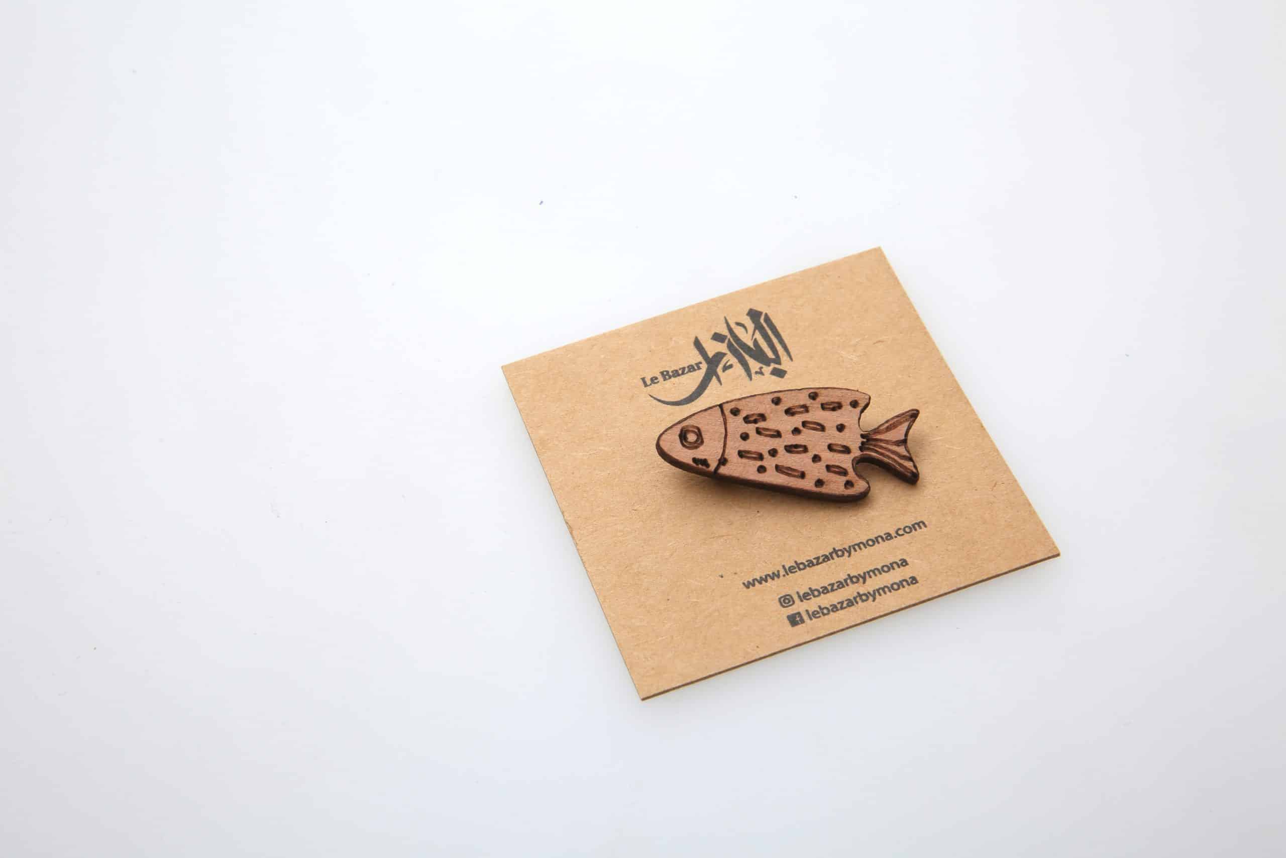 Broches en Bois Gravé avec Symbole Iconique de la Tunisie - artisanat Tunisien fait main | ILEYCOM