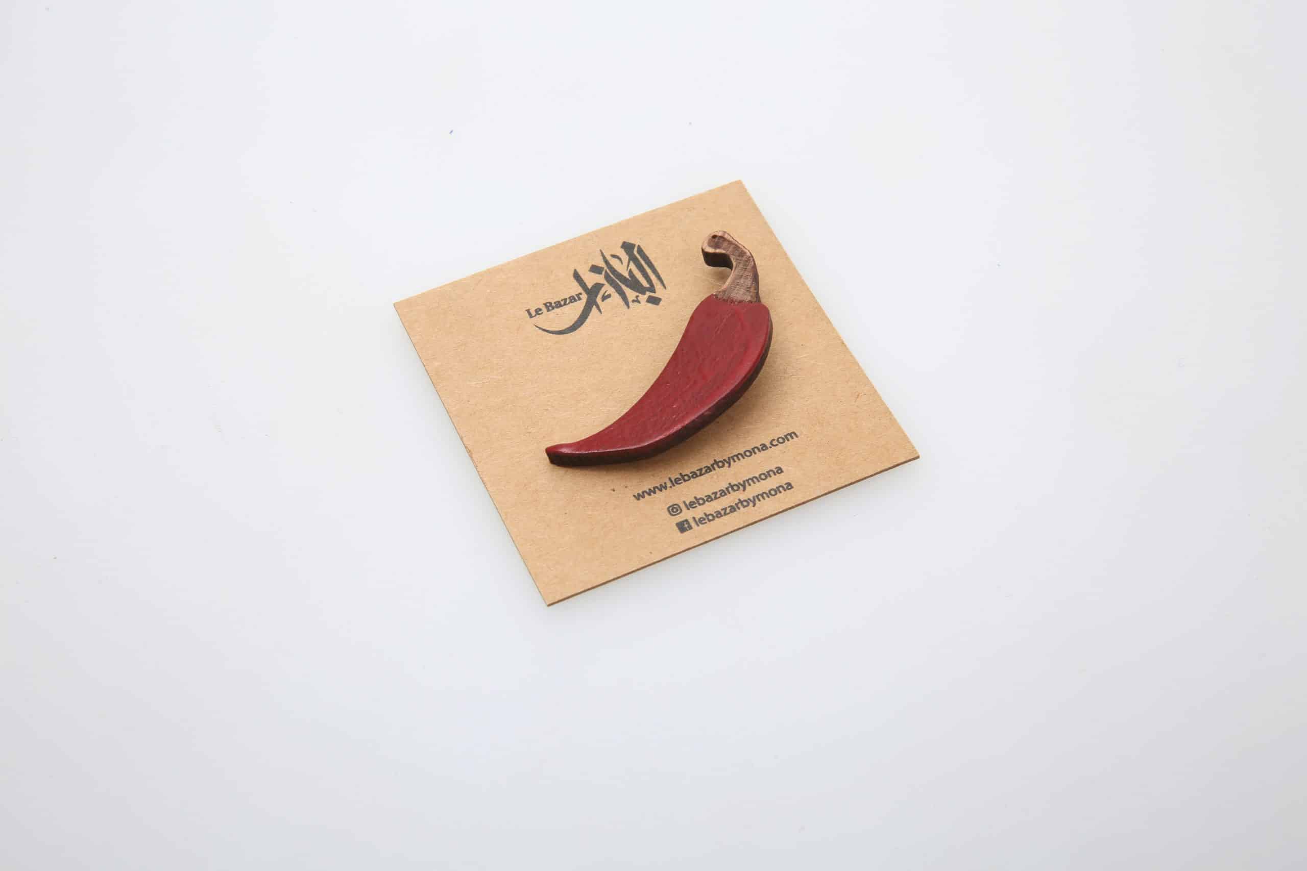 Broches en Bois Gravé avec Symbole Iconique de la Tunisie - artisanat Tunisien fait main | ILEYCOM