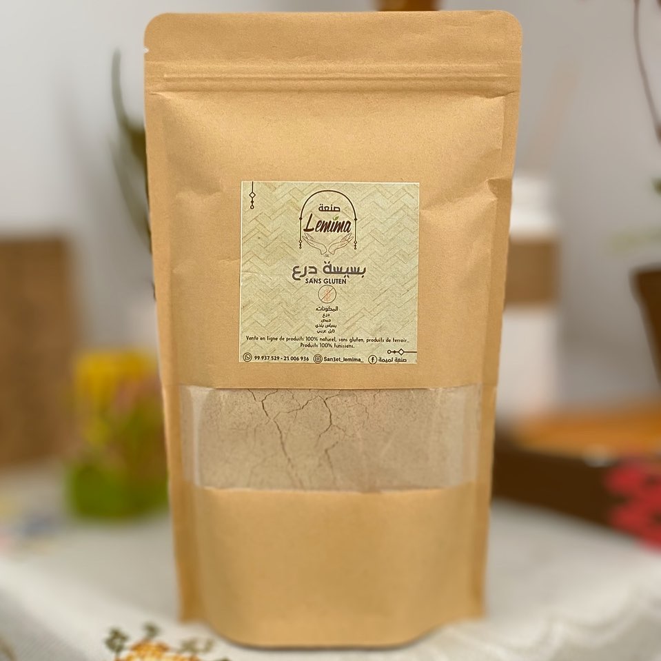 Bsissa de sorgho sans gluten en poudre 500g - artisanat Tunisien fait main | ILEYCOM