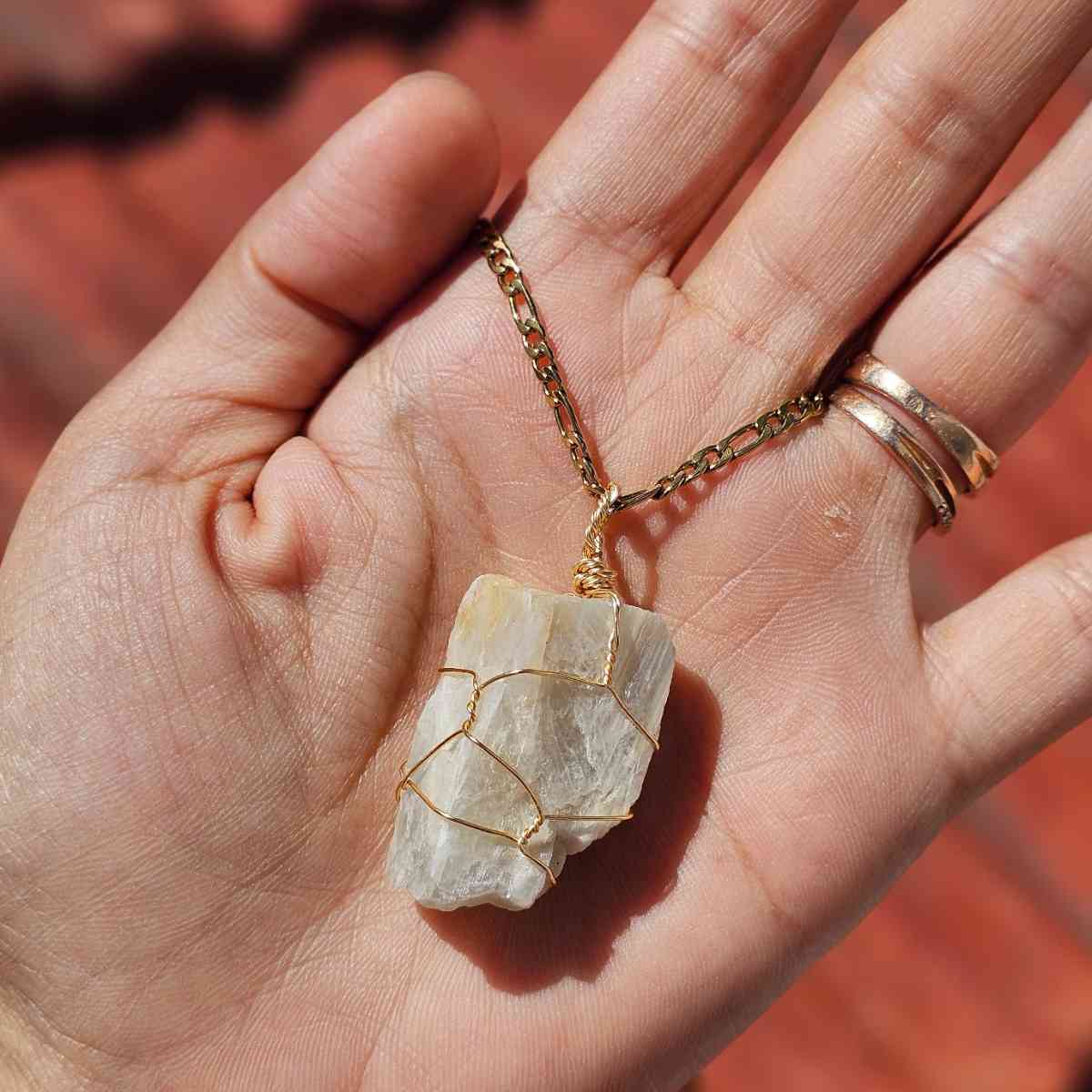 collier Pierre de Lune en acier inoxydable éclat bleu exclusif