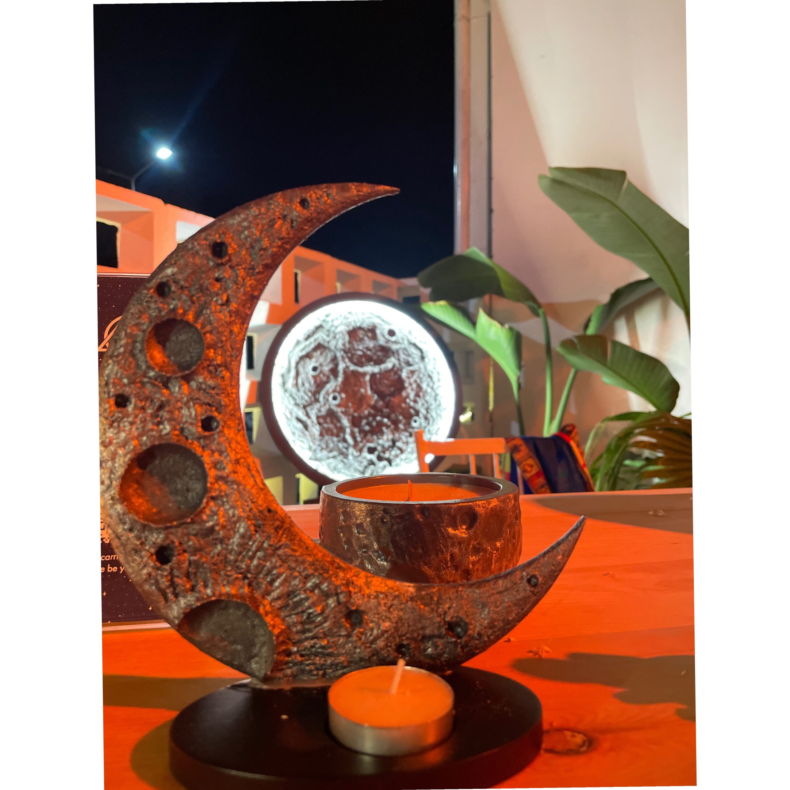 Moon Candle Holder – Crescent Ritual Edition (Single or Double Face)