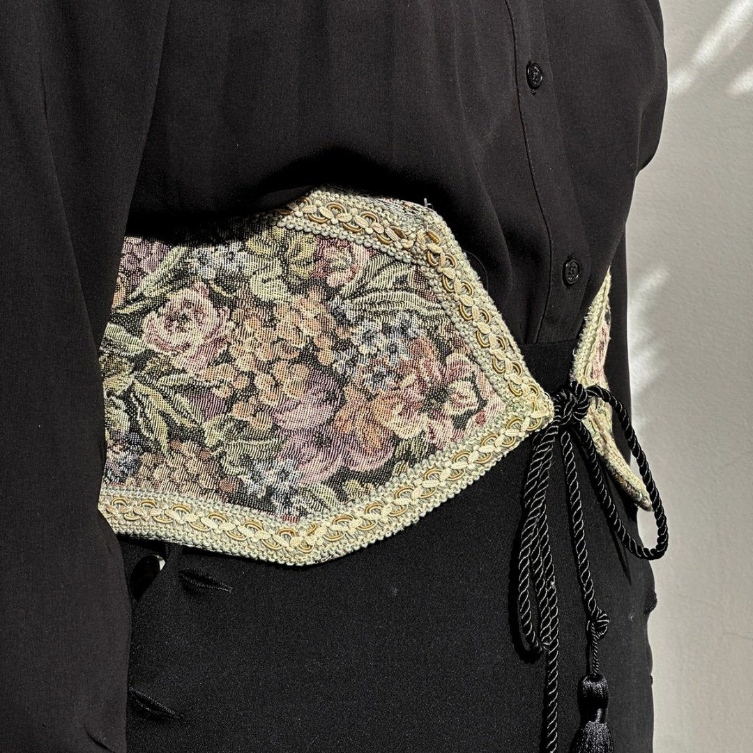 Ceinture corset fait main, tissu imprimé fleuri (Taille S et M) - artisanat Tunisien fait main | ILEYCOM
