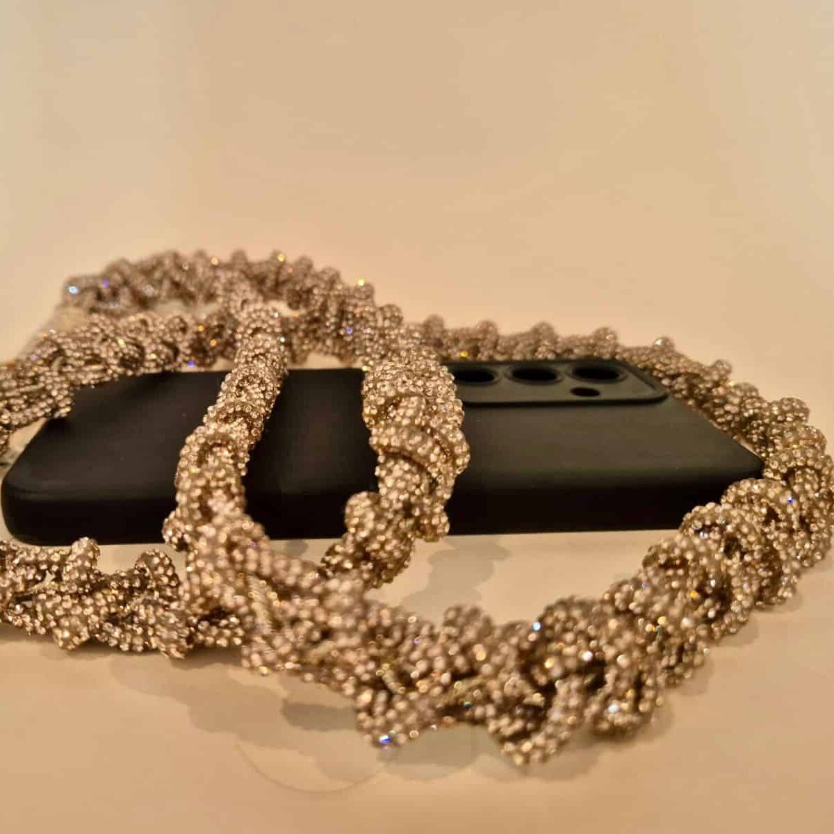 Chaîne de téléphone Shine Bright tressée à la main (Taille standard 1,20 m) - artisanat Tunisien fait main | ILEYCOM