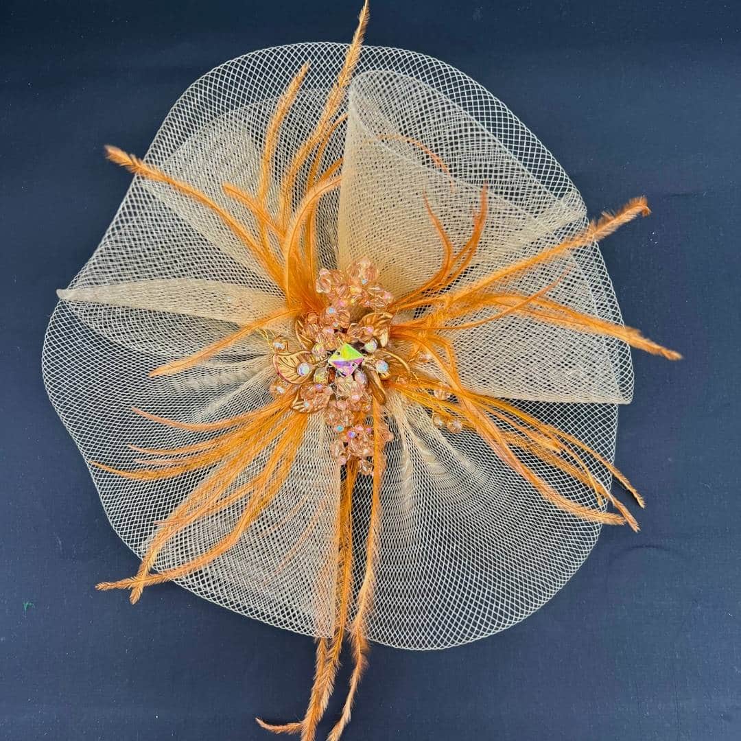 Chapeau Festif Tulle en Orange - artisanat Tunisien fait main | ILEYCOM