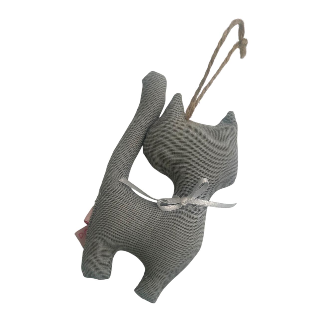 Chat en tissu pour suspension déco ou bijou de sac