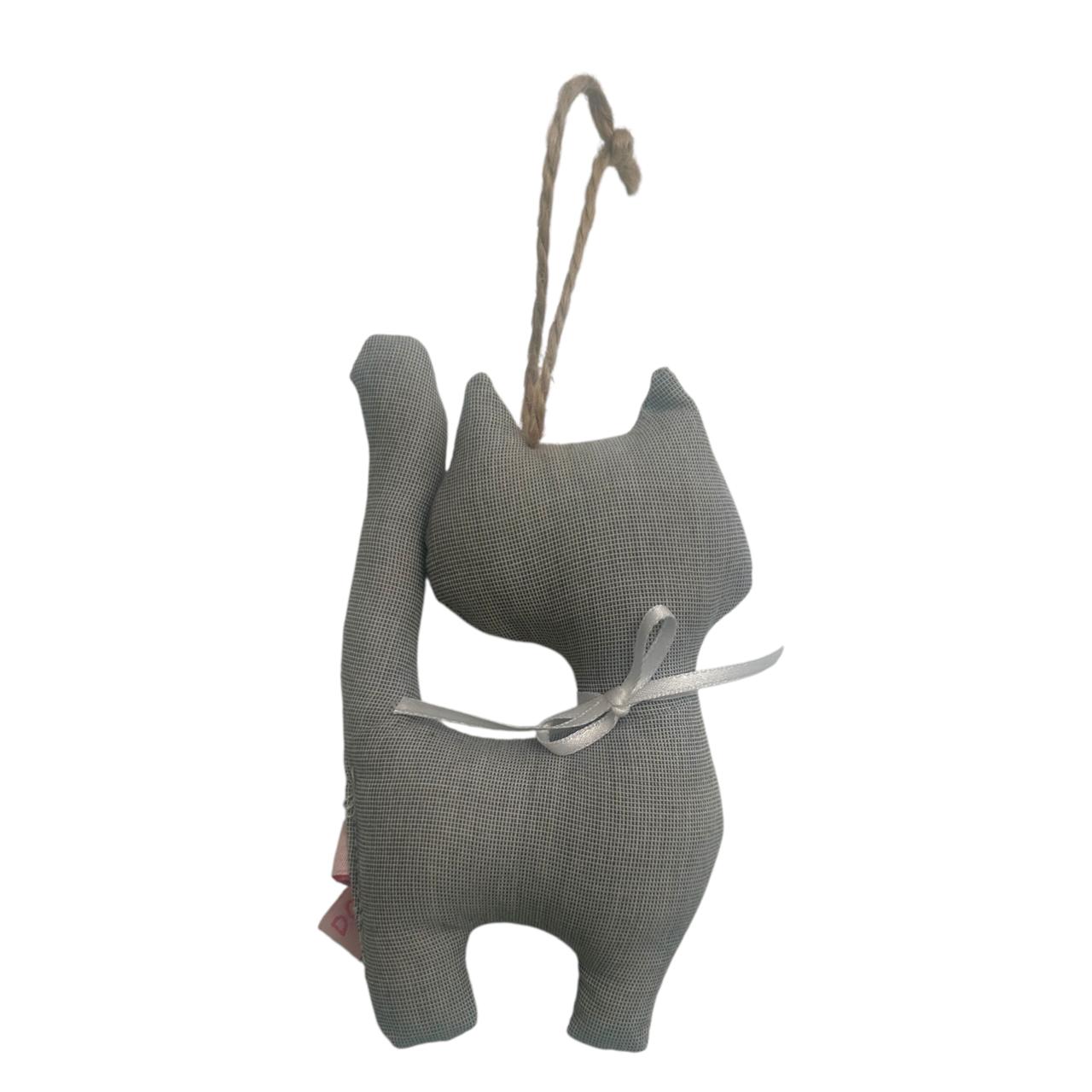 Chat en tissu pour suspension déco ou bijou de sac