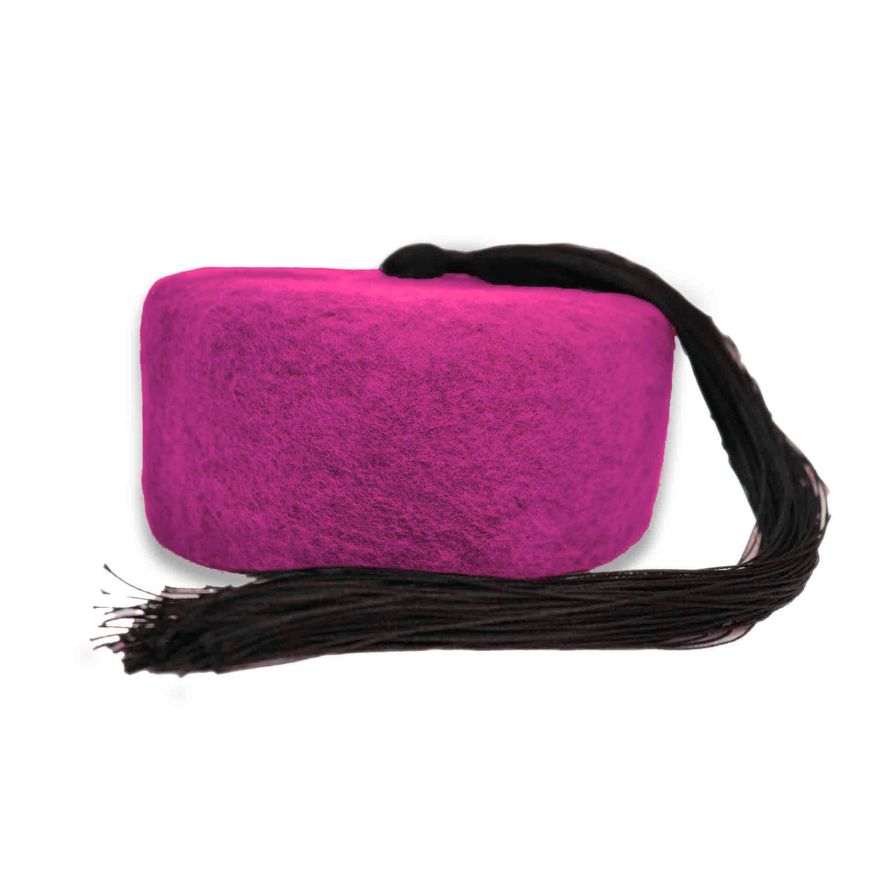 Chéchia Tunisienne Magenta En Laine Avec Pompom - artisanat Tunisien fait main | ILEYCOM