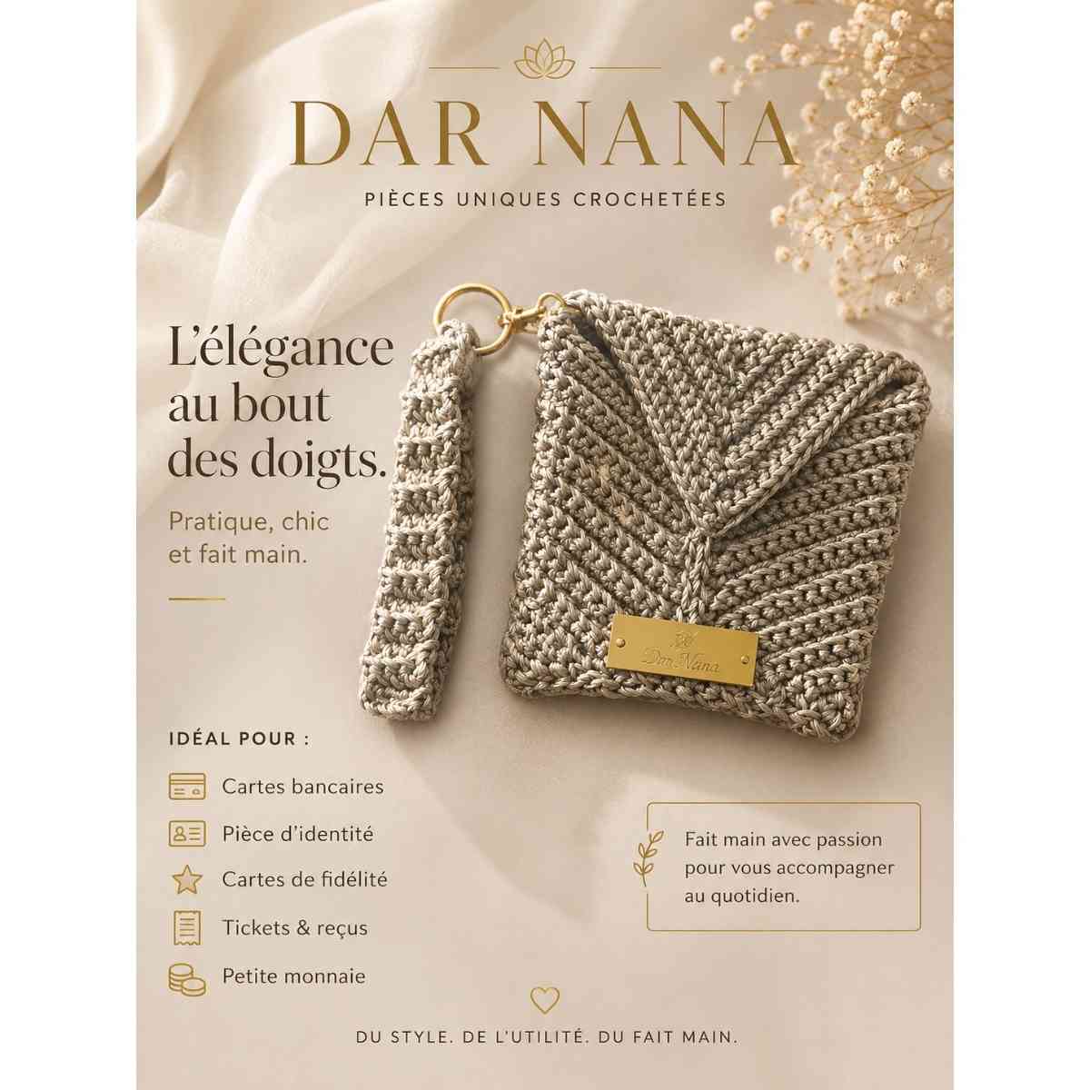 portefeuille crochet élégant et unique pour un style inégalé