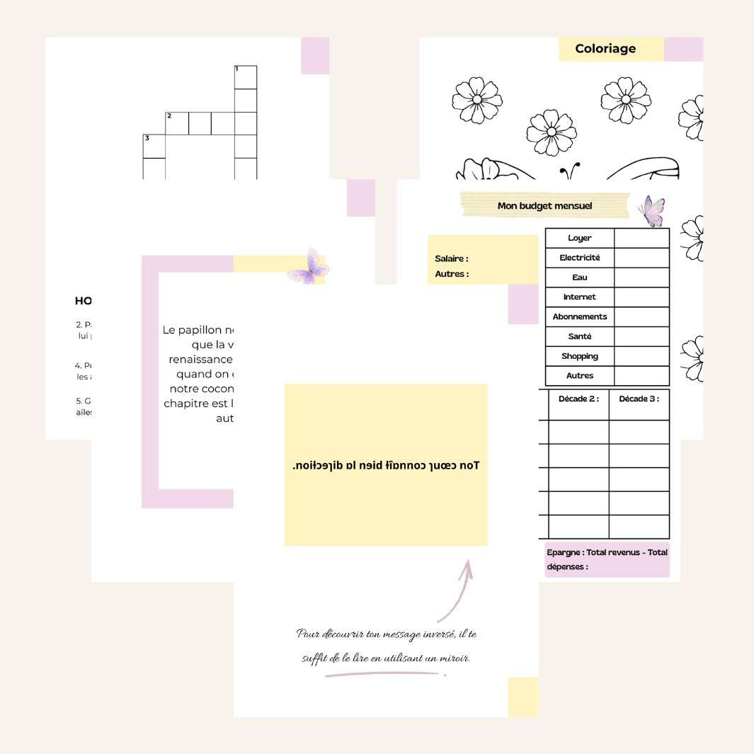 Notebook A5 thème papillon - style livre culturel