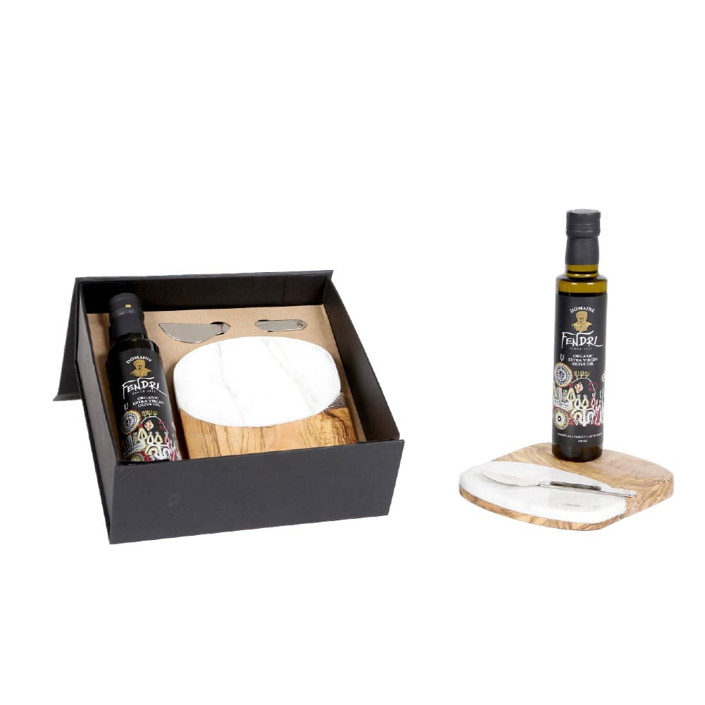 Coffret artisanal huile d’olive – Verre, cuivre & marbre - artisanat Tunisien fait main | ILEYCOM
