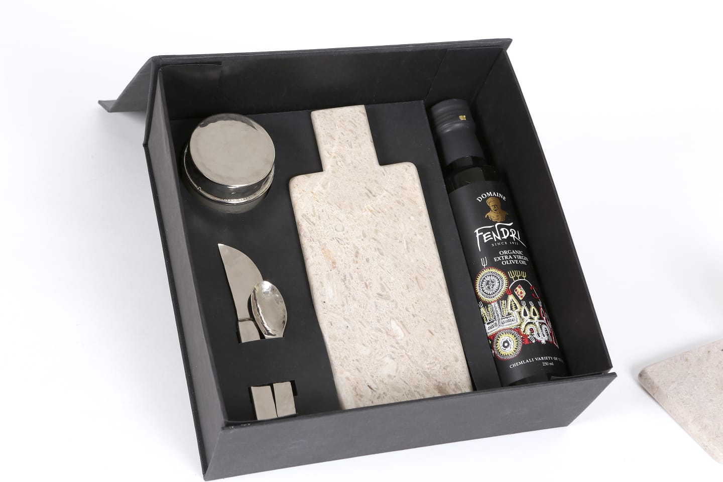 Coffret artisanal service apéritif – Cuivre & marbre Kadhel - artisanat Tunisien fait main | ILEYCOM