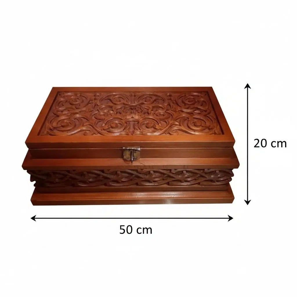 coffret bijoux en bois sculpté à la main pour un rangement élégant