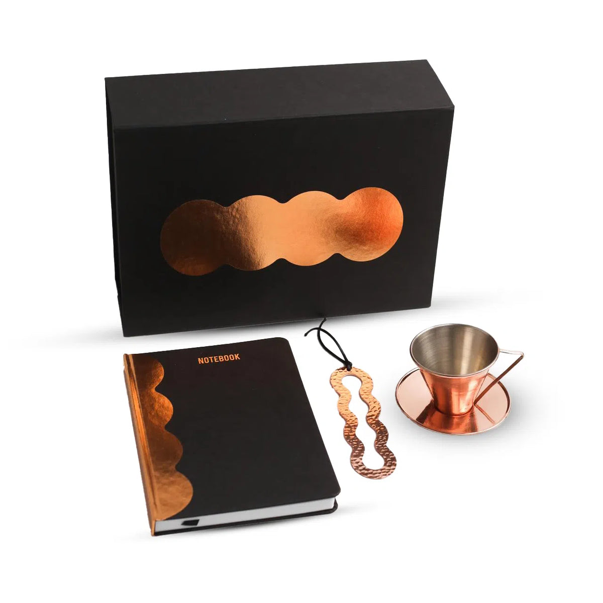 Coffret Eclipse Nespresso cuivre rosé : tasse, carnet & marque-page