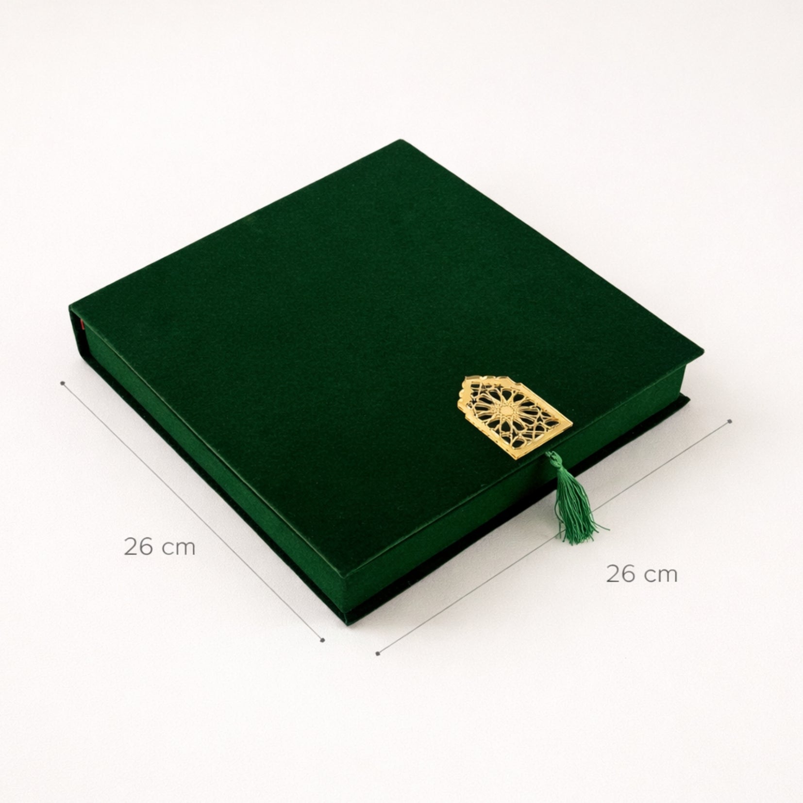 Coffret Coran vert avec marque-page à l’ambre et chechia