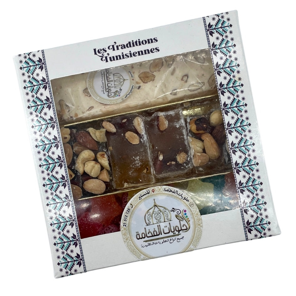 Coffret pâtisserie (Nougat, Loukoum turcs et bonbons 100% naturel) - artisanat Tunisien fait main | ILEYCOM