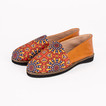 Mocassin tissue en motifs traditionnels mosaïques tunisien “NARANJA”