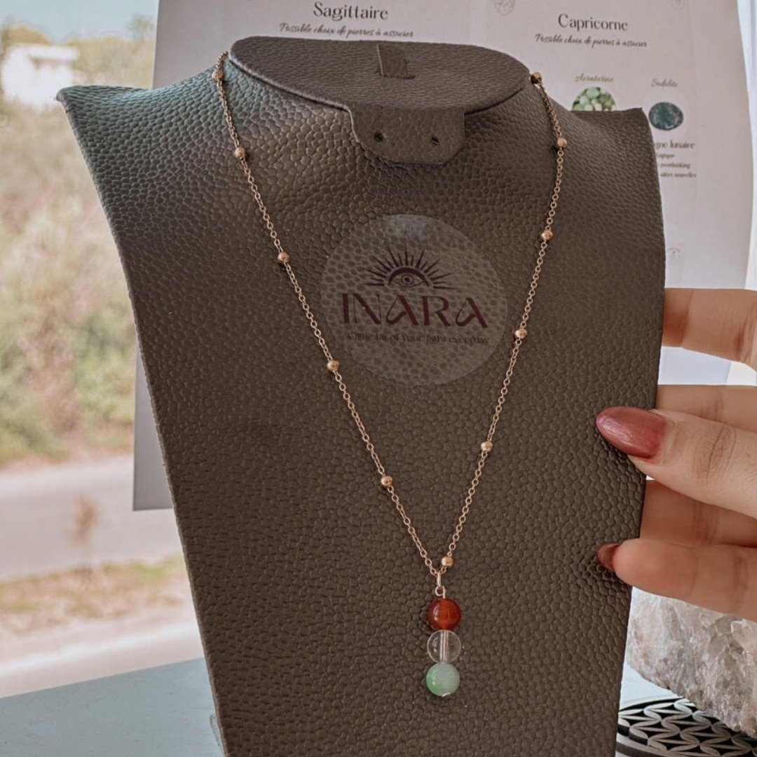 Collier 3 pierres Big 3 - artisanat Tunisien fait main | ILEYCOM