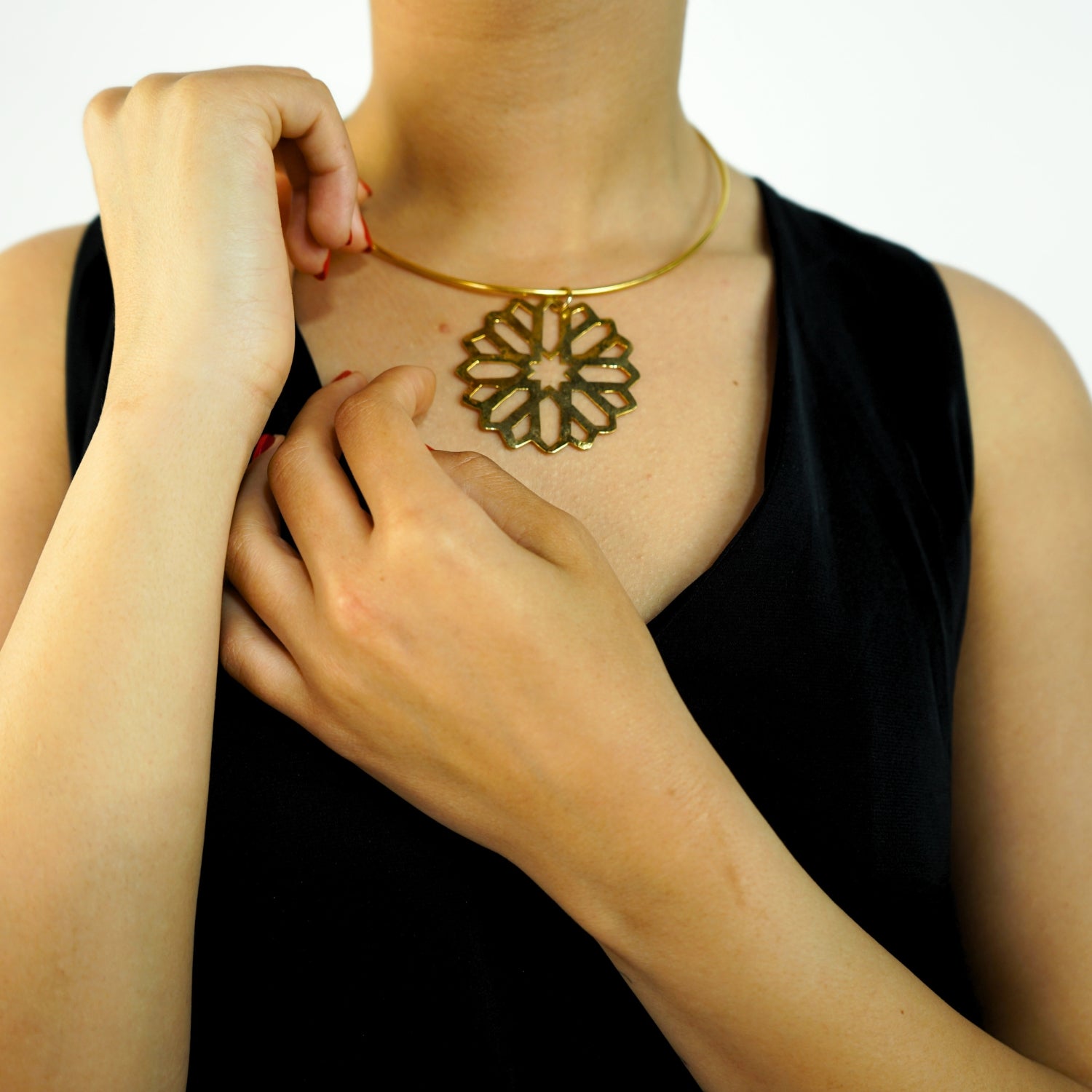 Collier cuivre haut de gamme en or 18k, élégance irrésistible - artisanat Tunisien fait main | ILEYCOM