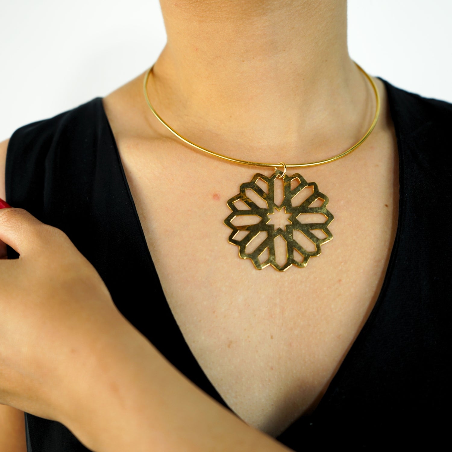 Collier cuivre haut de gamme en or 18k, élégance irrésistible - artisanat Tunisien fait main | ILEYCOM
