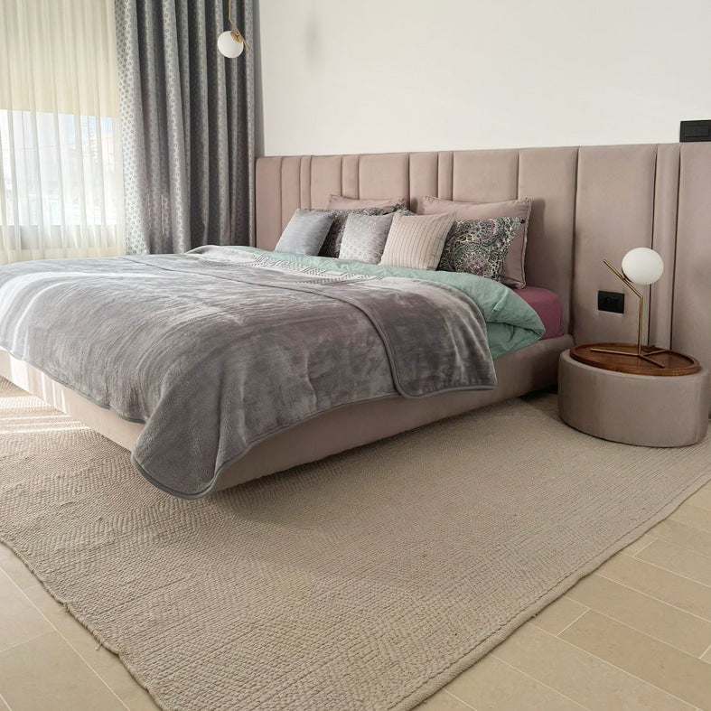 Tapis en coton JERIDA tissé à plat – Personnalisable en Laine ou Soie Végétale