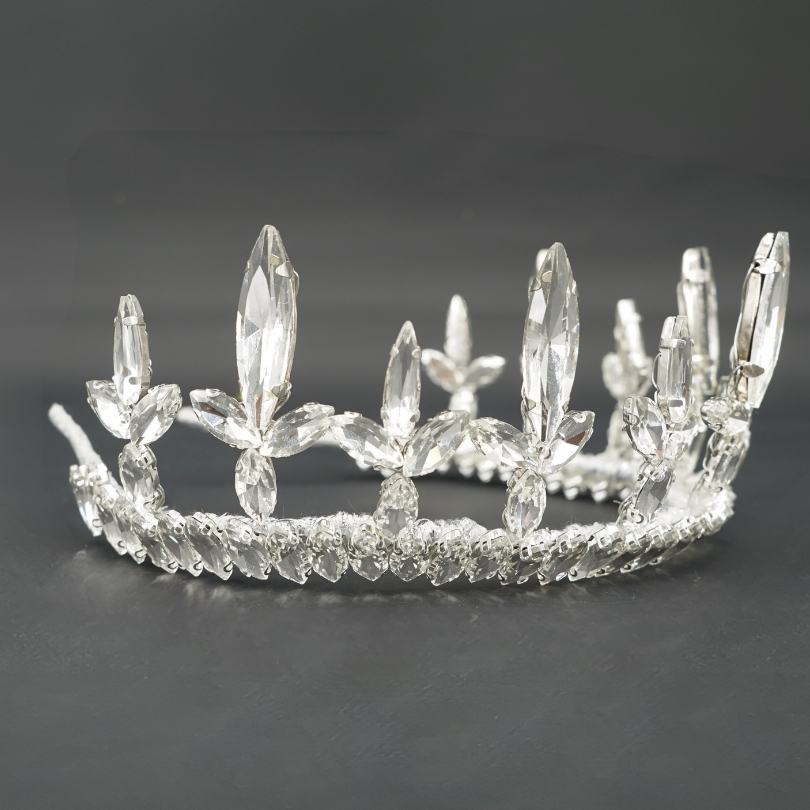 Couronne de halo avec des pierres précieuses blanches, couronne de mariée Halo d - artisanat Tunisien fait main | ILEYCOM