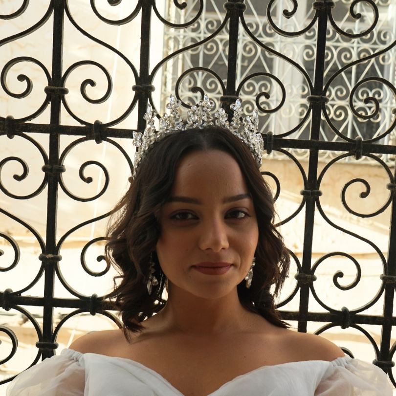 Couronne de mariage blanche, diadème de mariage nuptial, couronne nuptiale en cr - artisanat Tunisien fait main | ILEYCOM