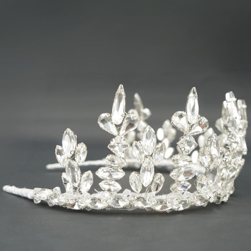 Couronne de mariage blanche, diadème de mariage nuptial, couronne nuptiale en cr - artisanat Tunisien fait main | ILEYCOM