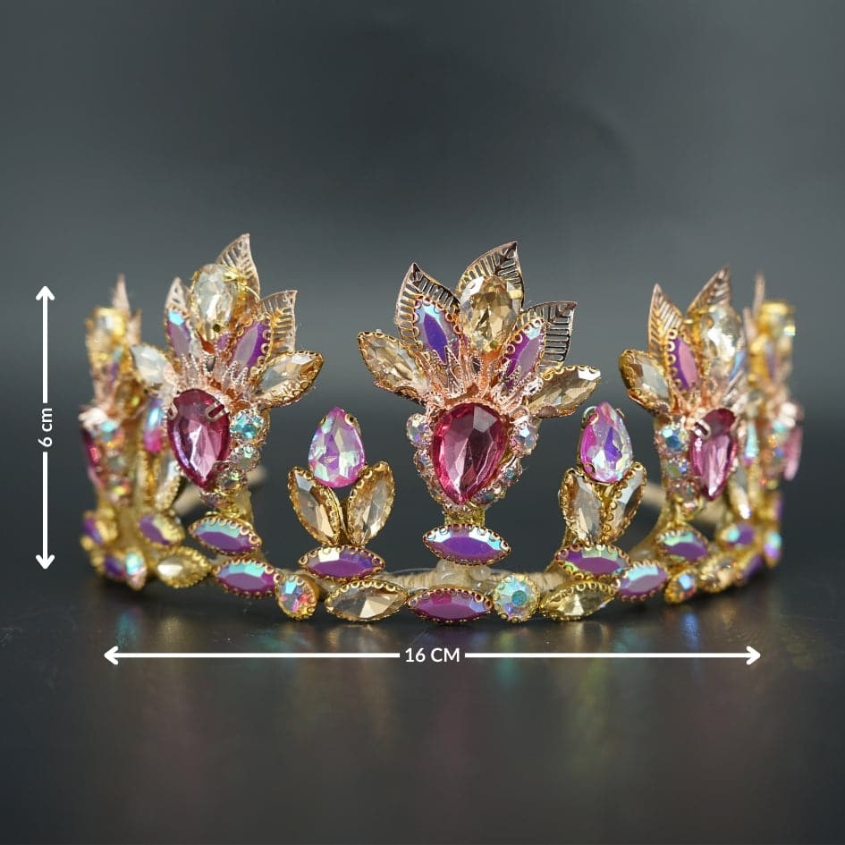 Couronne mariage rose et or – Diadème strass luxe