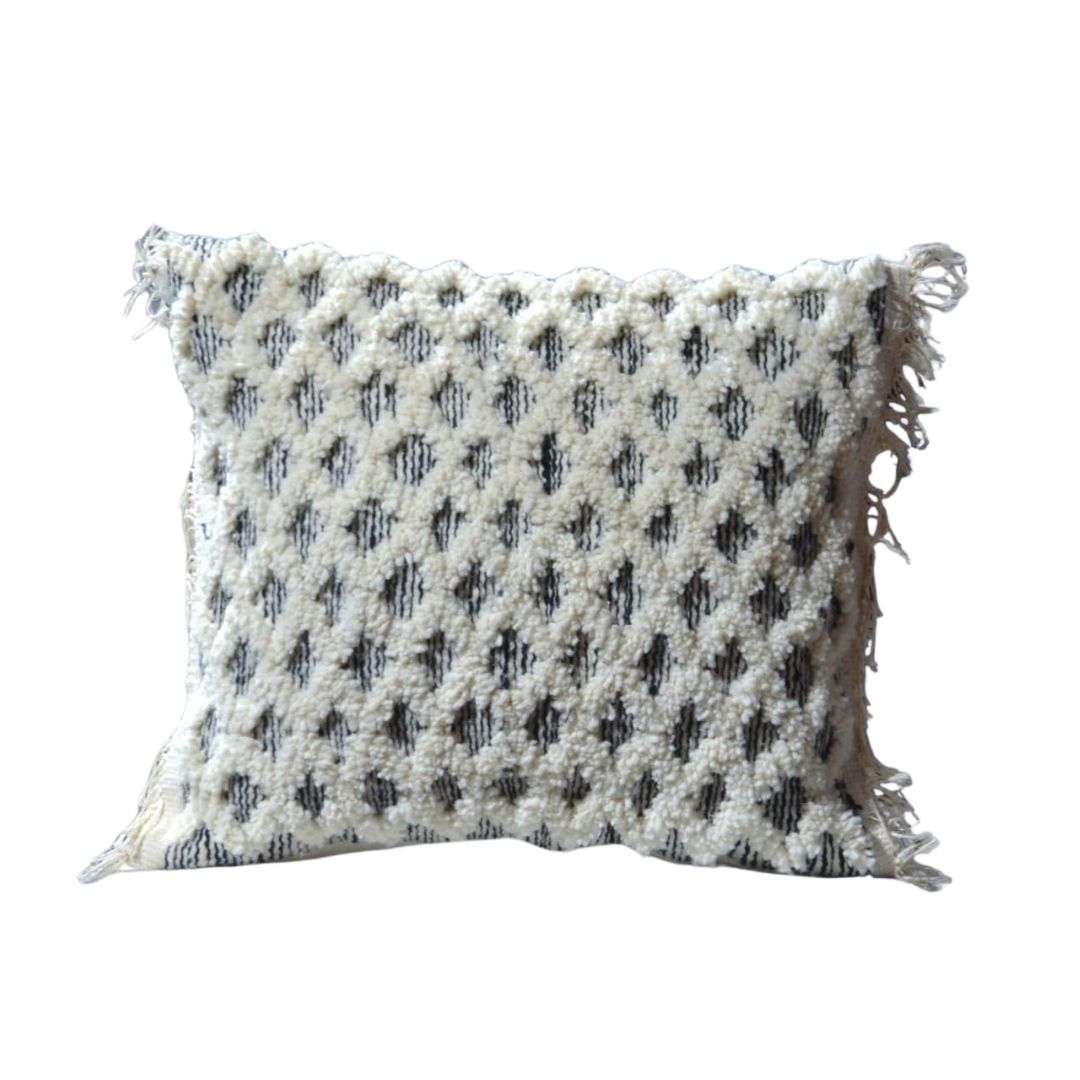 Coussin décoratif en laine pure - artisanat Tunisien fait main | ILEYCOM