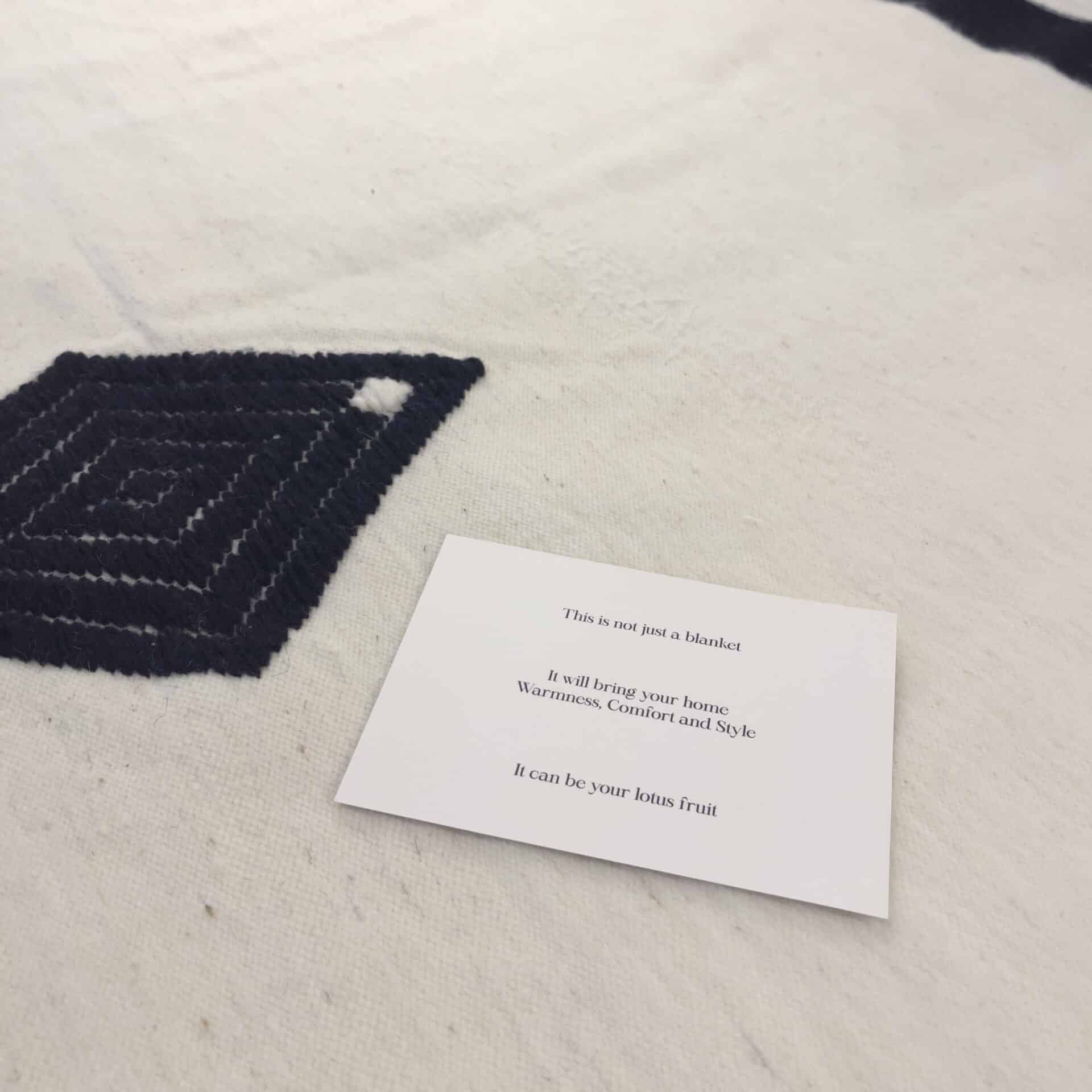 Couverture Houta 100% Laine inspirée du patrimoine djerbien (2,50m x 1,50m) - artisanat Tunisien fait main | ILEYCOM
