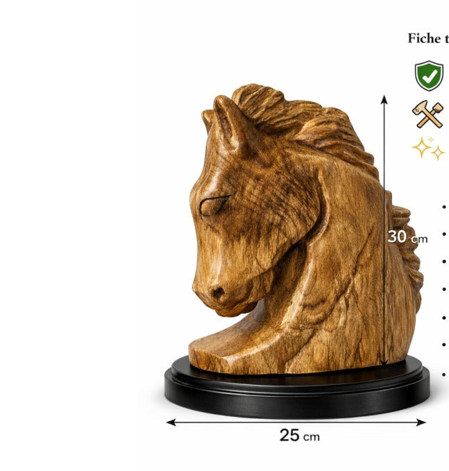 Sculpture cheval d'exception en bois