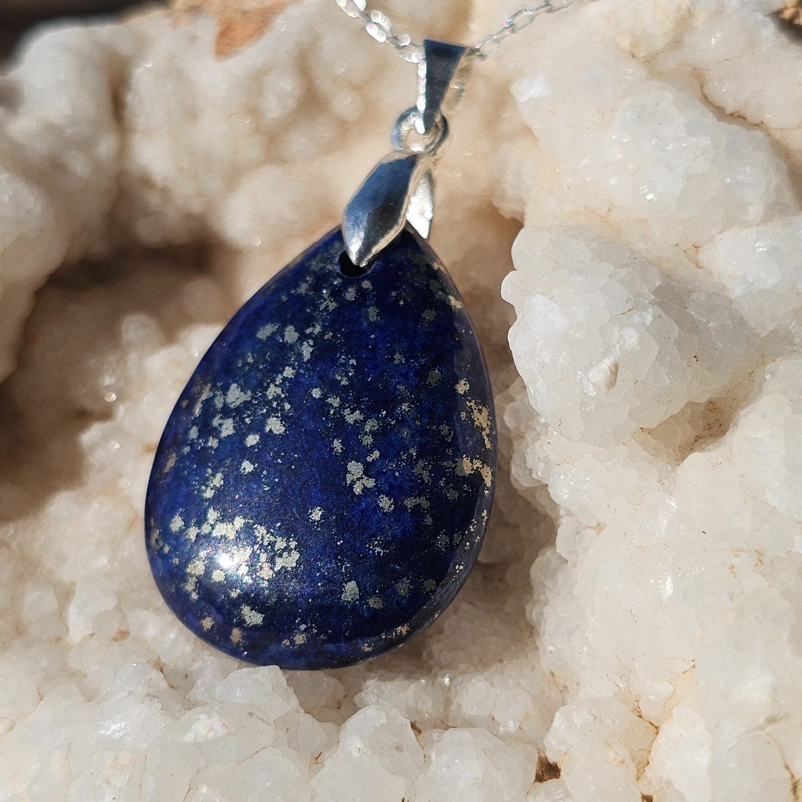 Collier en Argent 925 Pendentif Lapis Lazuli - Élégance Céleste