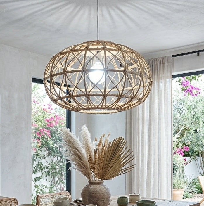 lustre rattan design exclusif 50 cm pour une ambiance chic