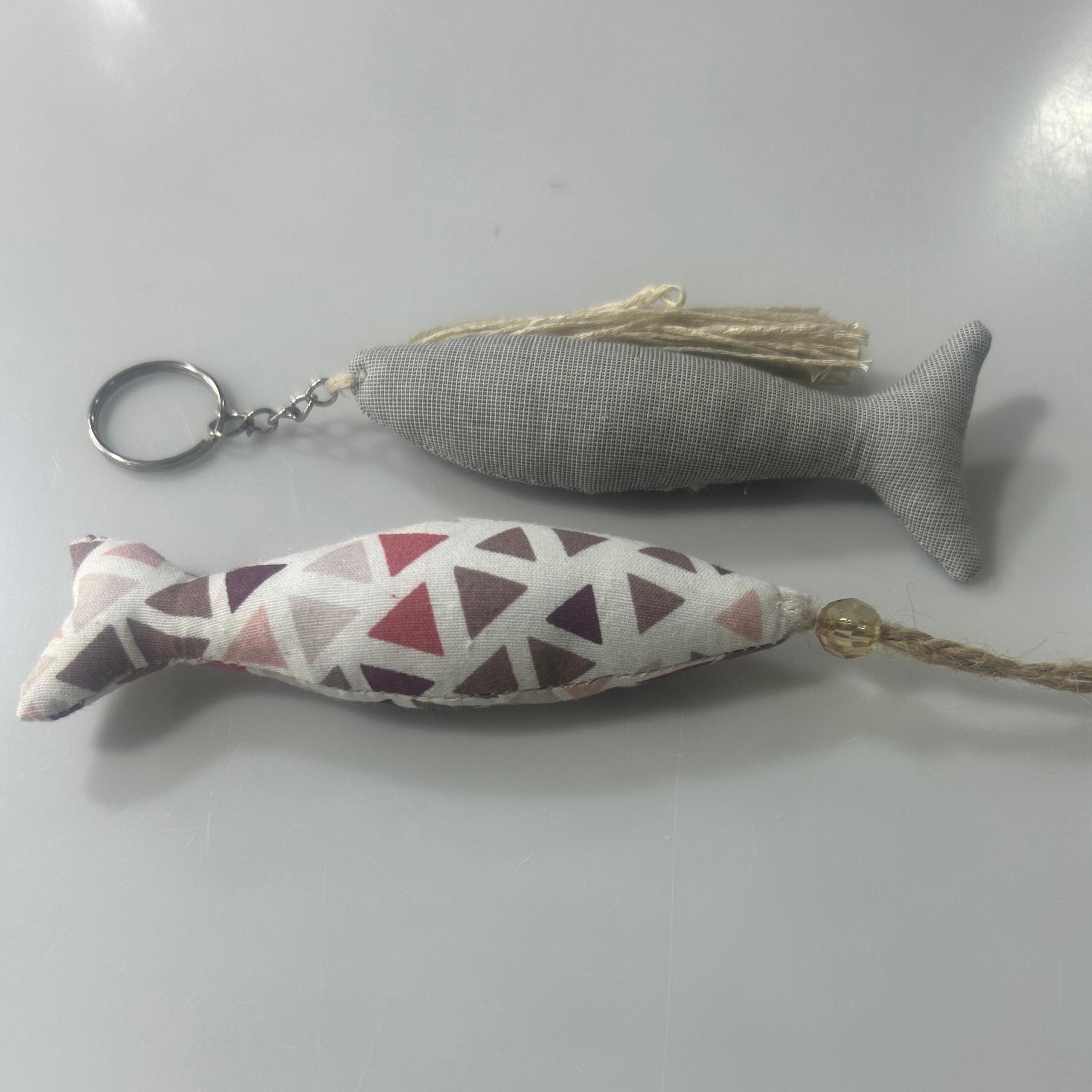 Duo de poissons en tissu pour bijou de sac ou porte-clés