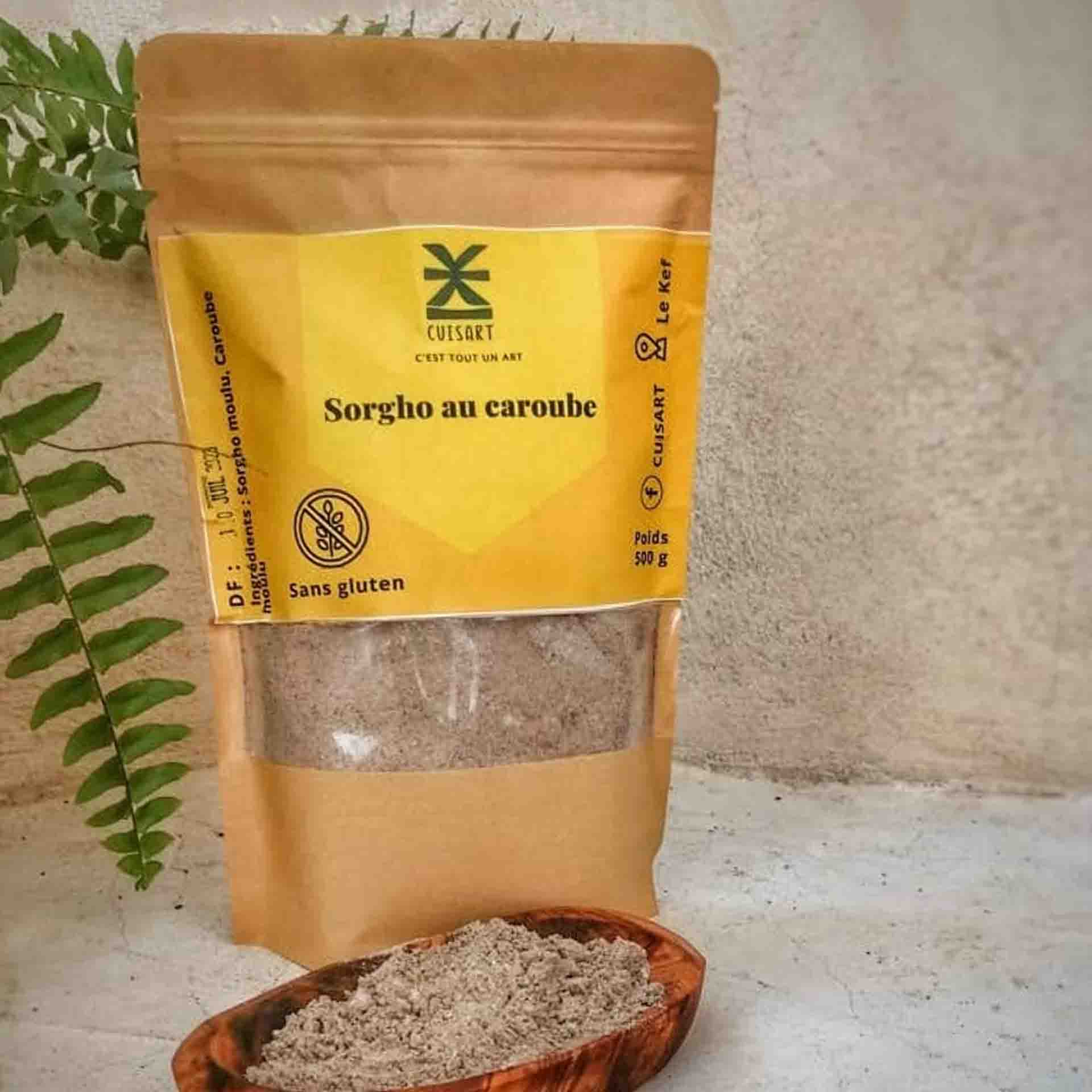 Farine de sorgho au caroube sans gluten - artisanat Tunisien fait main | ILEYCOM